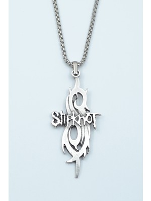 IDR Slipknot Gümüş Kaplama Örme Zincir Kolye