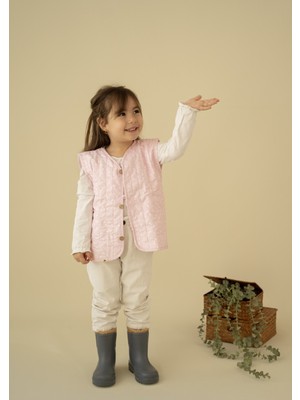 Kiraz Official Pembe Nokta Desenli Bebek Yeleği