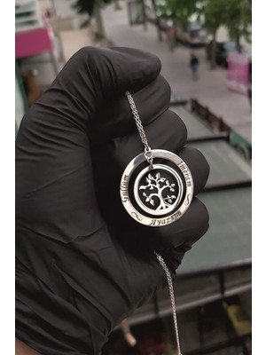 Özgür Takı 925 Ayar Gümüş Isimli Hayat Ağacı Kolye