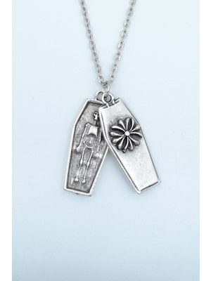 IDR Tabut - İskelet Gümüş Kaplama Düz Zincir Kolye
