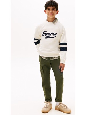 Tommy Hilfiger Baskılı Erkek Çocuk Ekru Sweatshırt KB0KB09985YA8