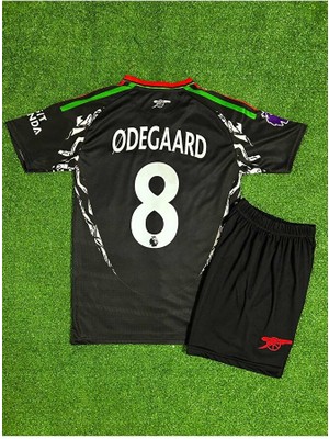 Special Arena Arsenal 2024/25 Yeni Sezon Martin Ødegaard Deplasman Çocuk Forması 2'li Set (Black)