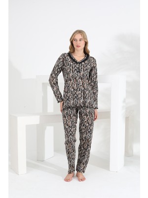 Evia Angelique %100 Pamuk Uzun Kol Kadın Pijama Takımı 21519