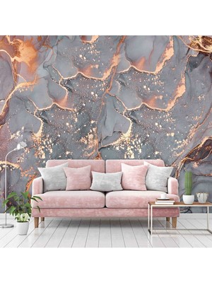 Dreamwall Duvar Kağıdı Çatlak Lüks Mermer Desenli Silinebilir Tekstil Duvar Kağıdı