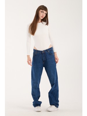 Bisiklet Yaka Altdan Çıt Çıtlı Body - Çıtçıtlı Body Uzun Kol