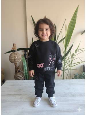 Şimo Butik Kız Çocuk Alt Üst Takım Uzun Kollu Eşofman Rahat Şık Modern Tasarım