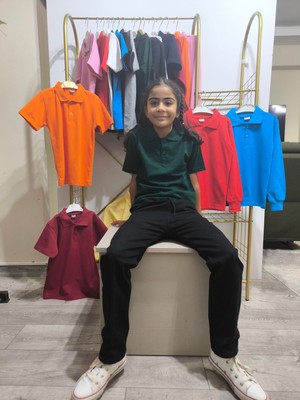 Şimo Butikunisex Çocuk Genç Polo Yaka Kısa Kol Okul Günlük Tişört, Nefes Alabilen Kumaş