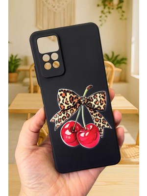 Vip Case Redmi Note 11PRO/NOTE 12PRO4G-KIRAZ Leopar Fiyonk Desenli Silikon Darbe Emici Rubber Kılıf