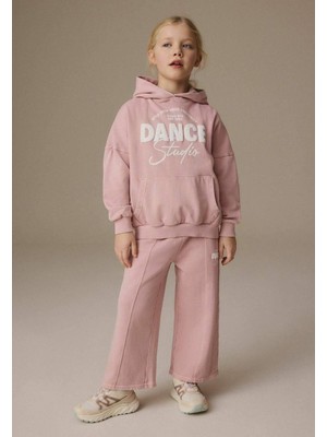 Cg Kids Dance Kabartma Baskılı Kapşonlu 3 Iplik Kız Çocuk Alt Üst Takım Süper Kalite Kumaş