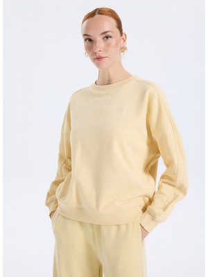 Boss Bisiklet Yaka Sarı Kadın Sweatshırt 50546961