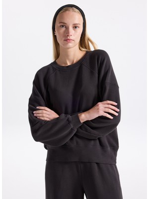 American Vintage Yuvarlak Yaka Antrasit Kadın Sweatshırt ATU03BH25TEN