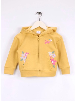 Gap Baskılı Kız Çocuk Açık Sarı Sweatshırt 793479001