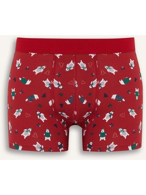 DeFacto Yılbaşı Temalı Regular Fit Boxer F9937AX25WN