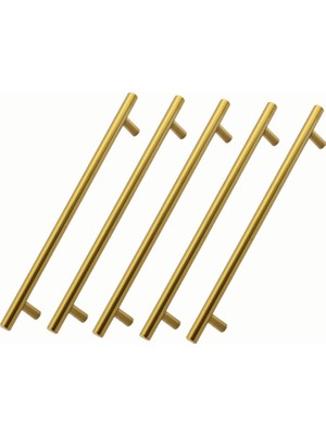 Badem10 Alteta Gold 5 Adet 192 mm Altın Metal Mobilya Kulp Mutfak Çekmece Dolap Dolabı Kapak Kulpları Kulbu