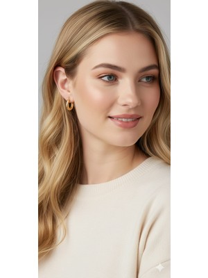 925 Ayar Papatya Silver Burgu Halka Küpe.rose.gold.rodaj