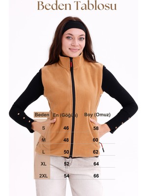 Monox Kadın Slim Fit Tam Fermuarlı Polar Yelek