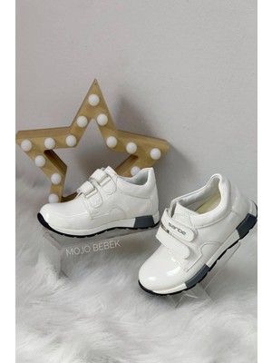 Sanbe Erkek Çocuk Rugan Cırtlı Spor Ayakkabı 201 N 7402 Beyaz