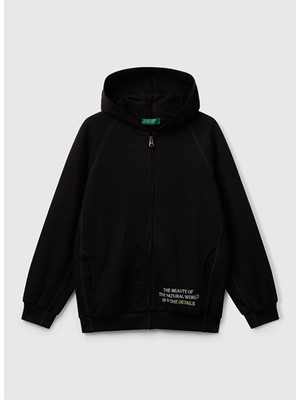 Benetton Baskılı Erkek Çocuk Siyah Sweatshırt 33NVC505A