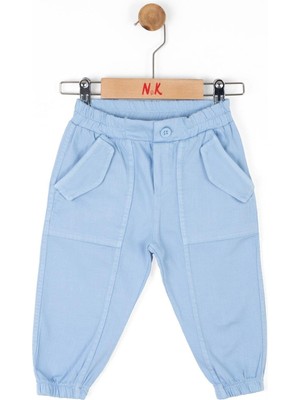 Nk Kids Erkek Bebek 1-4 Yaş Lastikli Paça Keten Pantolon 66613 Mavi