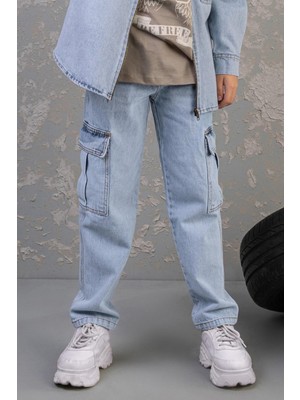 Dmb Mojo Erkek Çocuk 9-14 Yaş Kargo Cep Regular Fit Jean 4984 Kot Mavi