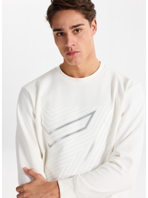 gmg firenze Gmg Fırenze Bisiklet Yaka Ekru Erkek Sweatshırt GU25MFW08031