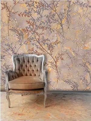 Dreamwall Vintage Desenli Dayanıklı Silinebilir Sağlıklı Tekstil Duvar Kağıdı