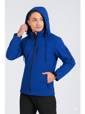 Suya Dayanıklı Slim Fit Softshell Kapüşonlu Erkek Mont