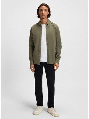 Boss Slim Fit Gömlek Yaka Haki Erkek Gömlek Myjersey_m
