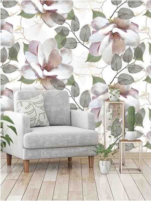 Dreamwall Sade Çiçek Desenli Silinebilir Sağlıklı Tekstil Duvar Kağıdı