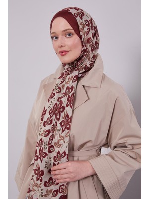Levidor Kırmızı Çiçek Desenli Vivian Şal