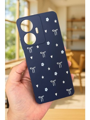 Vip Case Realme C55 Uyumlu Mini Fiyonk Desenli Silikon Darbe Emici Klasik Korumalı Rubber Kılıf