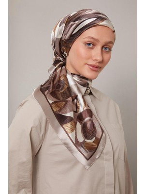 Levidor Vizon Çiçek Desen Kristal Eşarp