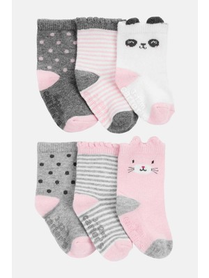 Carter's Kız Bebek Desenli 6lı Çorap