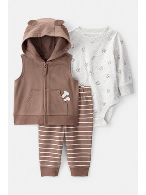 Carter's Erkek Bebek Kahverengi Yelekli Set