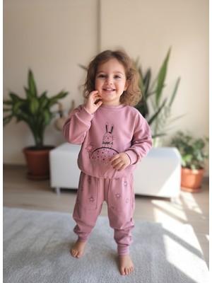 Şimo Butik Kız Çocuk Alt Üst Takım Uzun Kollu Eşofman Rahat Şık Modern Tasarım