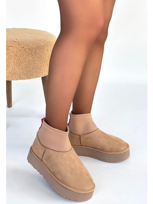 Zerenyus Cuen Premium Nude Süet Kürklü Bot