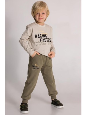 Dmb Mojo Erkek Çocuk 4-8 Yaş Baskılı Eşofman Takımı 4696 Krem-Haki
