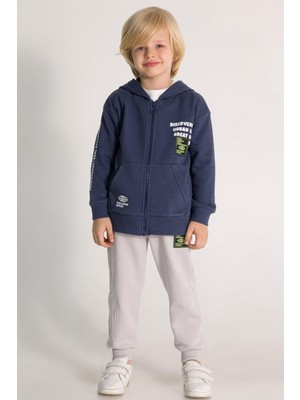 Dmb Mojo Erkek Çocuk 4-8 Yaş Kapüşonlu Fermuarlı Eşofman Takımı Lacivert