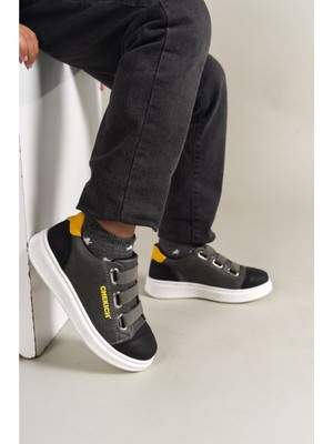 Nil Avm 1007 - Montana Çocuk Ayakkabı Siyah-Gri-Sarı