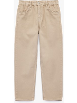 Koton Pamuklu Rahat Kesim Cepli Denim Pantolon