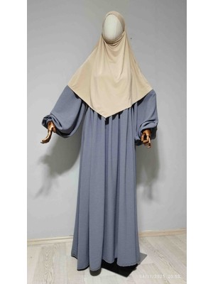 Ahrar Tesettür Kısa Boy Sandy Sufle Khimar Hijap Eşarp Ten Rengi