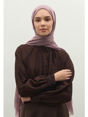 Fresh Kaşmir Dokulu Şal Gül Kurusu