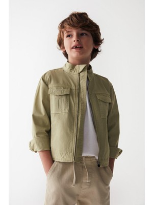 Nk Kids Erkek Çocuk 4-8 Yaş Hakim Yaka Mevsimlik Ceket 46700 Yeşil