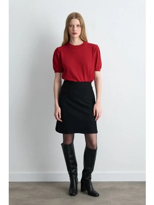 Gusto Mini Yün Etek - Siyah