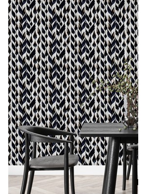 Dreamwall Sarmaşık Siyah Beyaz Desenli Duvar Kağıdı -Isı ve Ses Yalıtımı Yırtılmaz