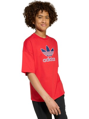 Adidas Baskılı Kırmızı Erkek Çocuk T-Shirt JV8556 Tee
