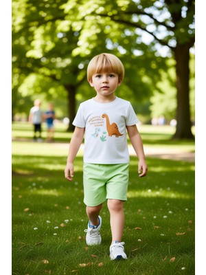 PayBuy Erkek Bebek Ayıcık Baskılı Pamuklu Kısa Kollu Örme Takım Kaliteli Şık Rahat  Günlük