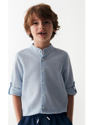 Nk Kids Erkek Çocuk Hakim Yaka %100 Pamuk Gömlek 46513 Mavi