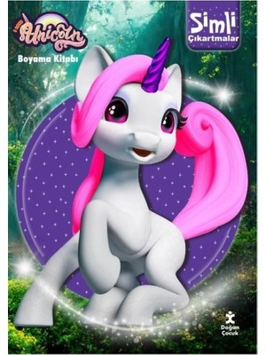 Unicorn Simli Çıkartmalı Boyama Kitabı