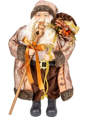 Herdekora Yılbaşı Noel Baba, Asalı, Kahverengi - 25X45 cm